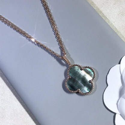 [ELAN LUXE]CLOVER 25MM GOLD DARK MOP BIG CLOVER NECKLACE