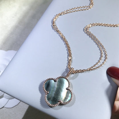 [ELAN LUXE]CLOVER 25MM GOLD DARK MOP BIG CLOVER NECKLACE