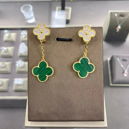 [ELAN LUXE]CLOVER  2 MOTIFS  DIAMOND  EARRINGS (MULTIPLE CHOICESç´