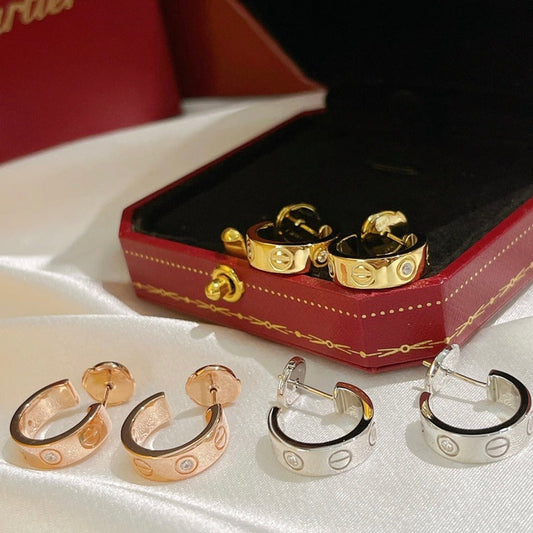 [ELAN LUXE]LOVE EARRINGS 5.7MM 2 DIAMONDS
