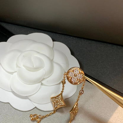 [ELAN LUXE]STAR AND SUN 4 MOTIFS GOLD DIAMONDS BRACELET