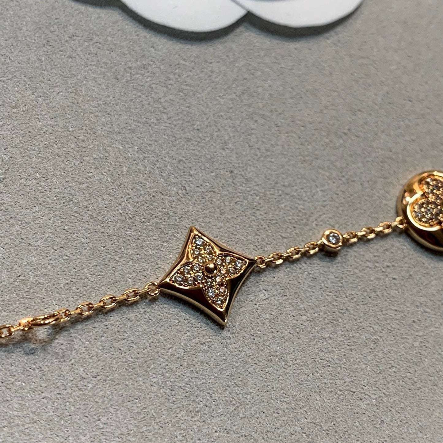 [ELAN LUXE]STAR AND SUN 4 MOTIFS GOLD DIAMONDS BRACELET