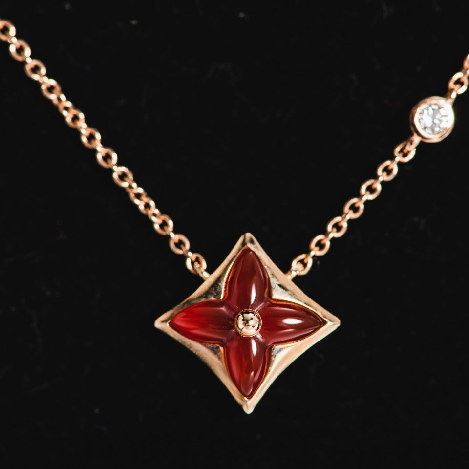 [ELAN LUXE]STAR NECKLACE PINK GOLD 1 DIAMOND