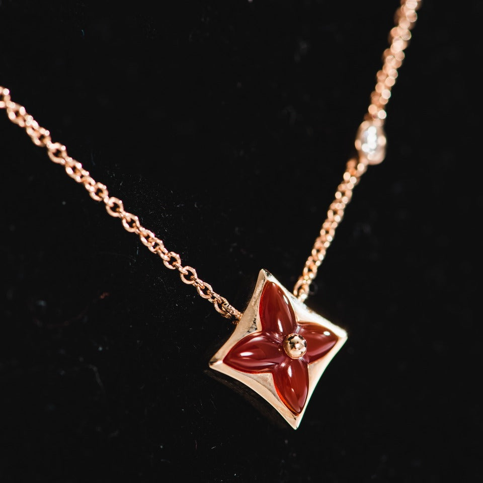 [ELAN LUXE]STAR NECKLACE PINK GOLD 1 DIAMOND
