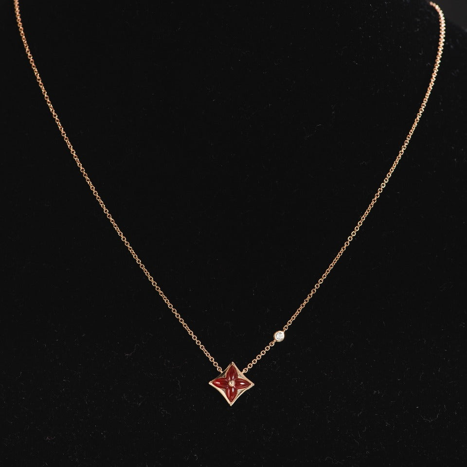 [ELAN LUXE]STAR NECKLACE PINK GOLD 1 DIAMOND