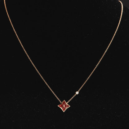 [ELAN LUXE]STAR NECKLACE PINK GOLD 1 DIAMOND