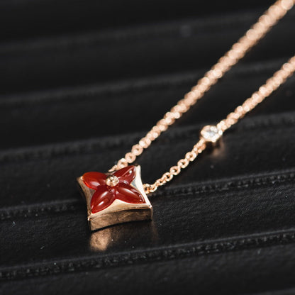 [ELAN LUXE]STAR NECKLACE PINK GOLD 1 DIAMOND