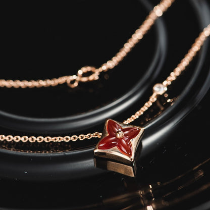 [ELAN LUXE]STAR NECKLACE PINK GOLD 1 DIAMOND