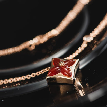 [ELAN LUXE]STAR NECKLACE PINK GOLD 1 DIAMOND
