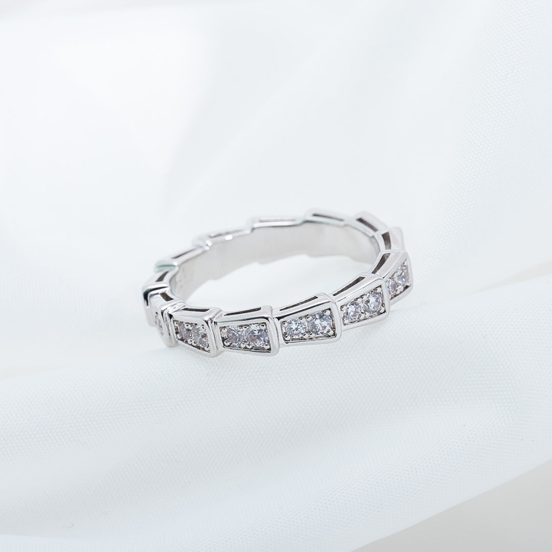[ELAN LUXE]SERPENTI RING SILVER DIAMOND PAVED 3MM