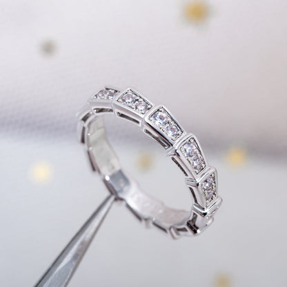 [ELAN LUXE]SERPENTI RING SILVER DIAMOND PAVED 3MM