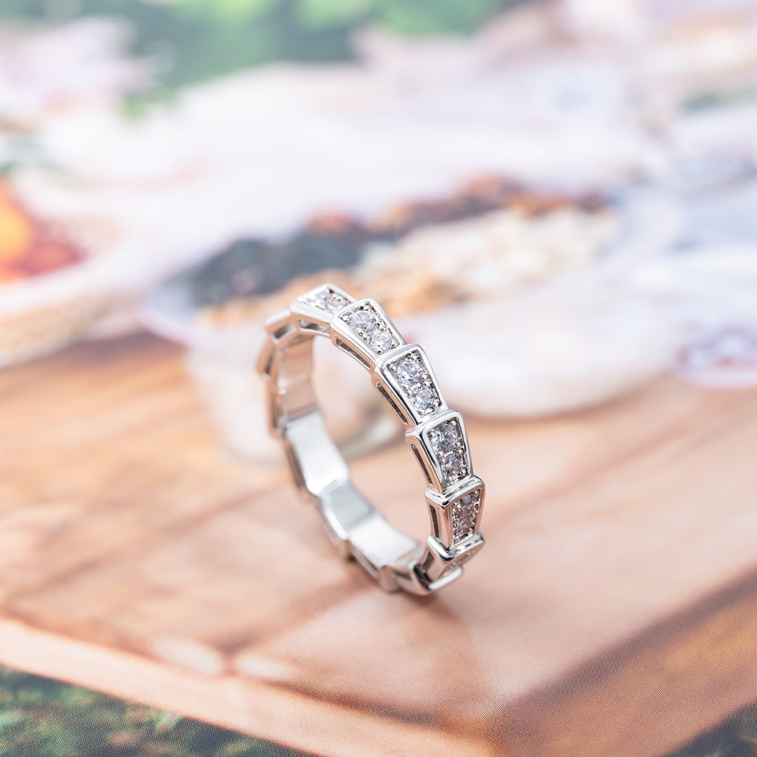 [ELAN LUXE]SERPENTI RING SILVER DIAMOND PAVED 3MM