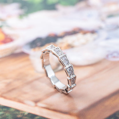 [ELAN LUXE]SERPENTI RING SILVER DIAMOND PAVED 3MM
