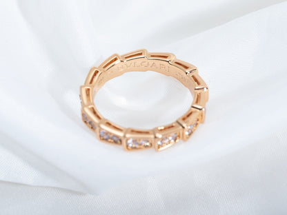 [ELAN LUXE]SERPENTI RING PINK GOLD DIAMOND PAVED 3MM