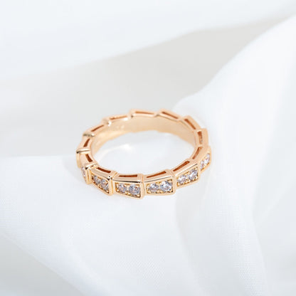 [ELAN LUXE]SERPENTI RING PINK GOLD DIAMOND PAVED 3MM