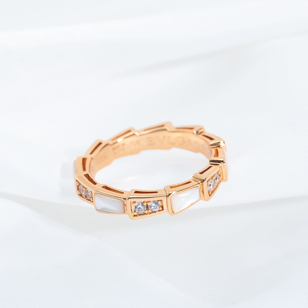 [ELAN LUXE]SERPENTI RING PINK GOLD DIAMOND MOP 3MM