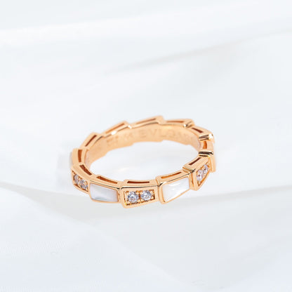 [ELAN LUXE]SERPENTI RING PINK GOLD DIAMOND MOP 3MM