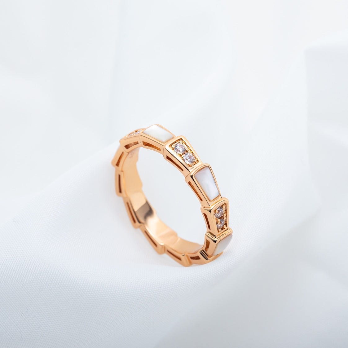 [ELAN LUXE]SERPENTI RING PINK GOLD DIAMOND MOP 3MM