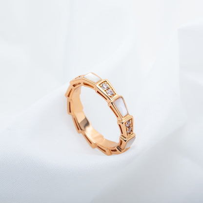 [ELAN LUXE]SERPENTI RING PINK GOLD DIAMOND MOP 3MM