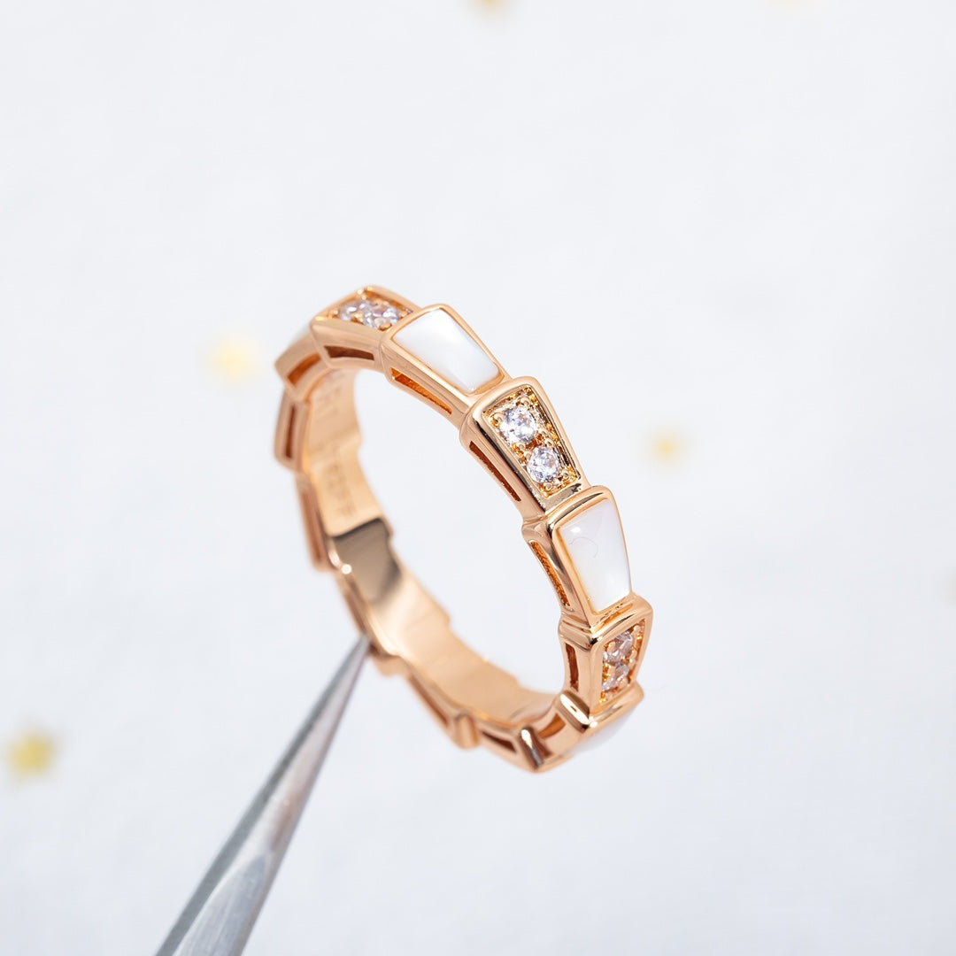 [ELAN LUXE]SERPENTI RING PINK GOLD DIAMOND MOP 3MM