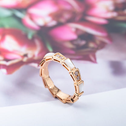 [ELAN LUXE]SERPENTI RING PINK GOLD DIAMOND MOP 3MM