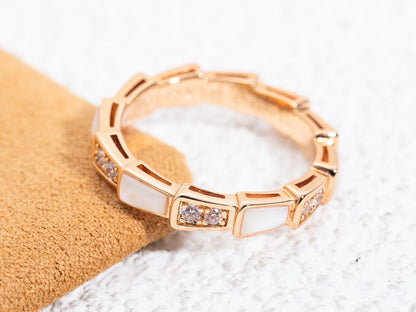 [ELAN LUXE]SERPENTI RING PINK GOLD DIAMOND MOP 3MM