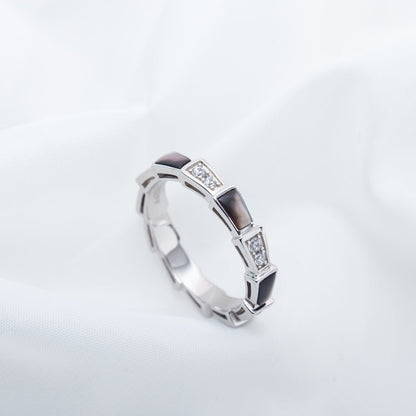 [ELAN LUXE]SERPENTI RING SILVER  DIAMOND BLACK MOP 3MM