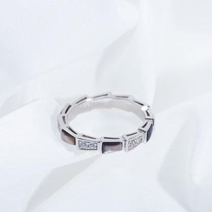 [ELAN LUXE]SERPENTI RING SILVER  DIAMOND BLACK MOP 3MM