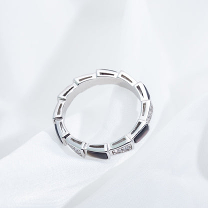 [ELAN LUXE]SERPENTI RING SILVER  DIAMOND BLACK MOP 3MM