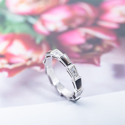[ELAN LUXE]SERPENTI RING SILVER  DIAMOND BLACK MOP 3MM
