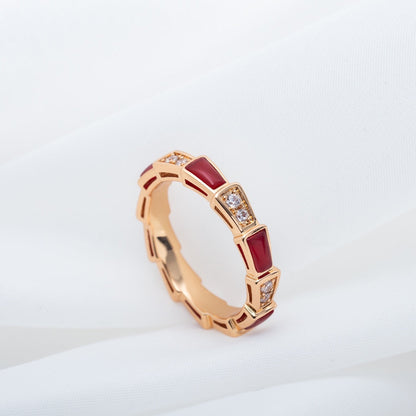 [ELAN LUXE]SERPENTI RING PINK GOLD CARNELIAN DIAMOND 3MM