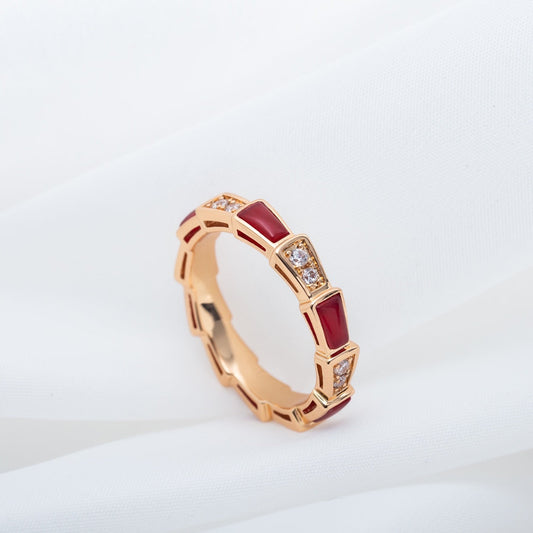 [ELAN LUXE]SERPENTI RING PINK GOLD CARNELIAN DIAMOND 3MM