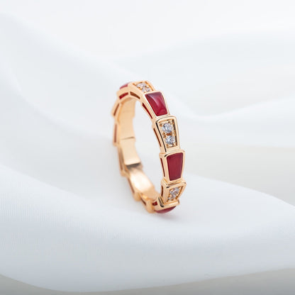 [ELAN LUXE]SERPENTI RING PINK GOLD CARNELIAN DIAMOND 3MM
