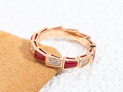 [ELAN LUXE]SERPENTI RING PINK GOLD CARNELIAN DIAMOND 3MM