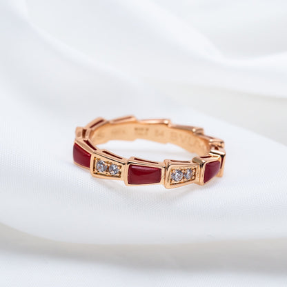 [ELAN LUXE]SERPENTI RING PINK GOLD CARNELIAN DIAMOND 3MM