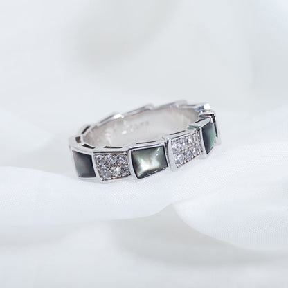 [ELAN LUXE]SERPENTI RING SILVER DIAMOND BLACK MOP 4MM