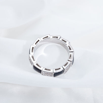 [ELAN LUXE]SERPENTI RING SILVER DIAMOND BLACK MOP 4MM
