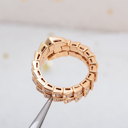 [ELAN LUXE]SERPENTI RING PINK GOLD DIAMOND DOUBLE ROW