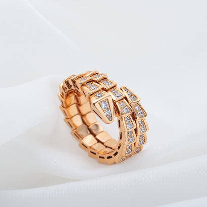 [ELAN LUXE]SERPENTI RING PINK GOLD DIAMOND DOUBLE ROW