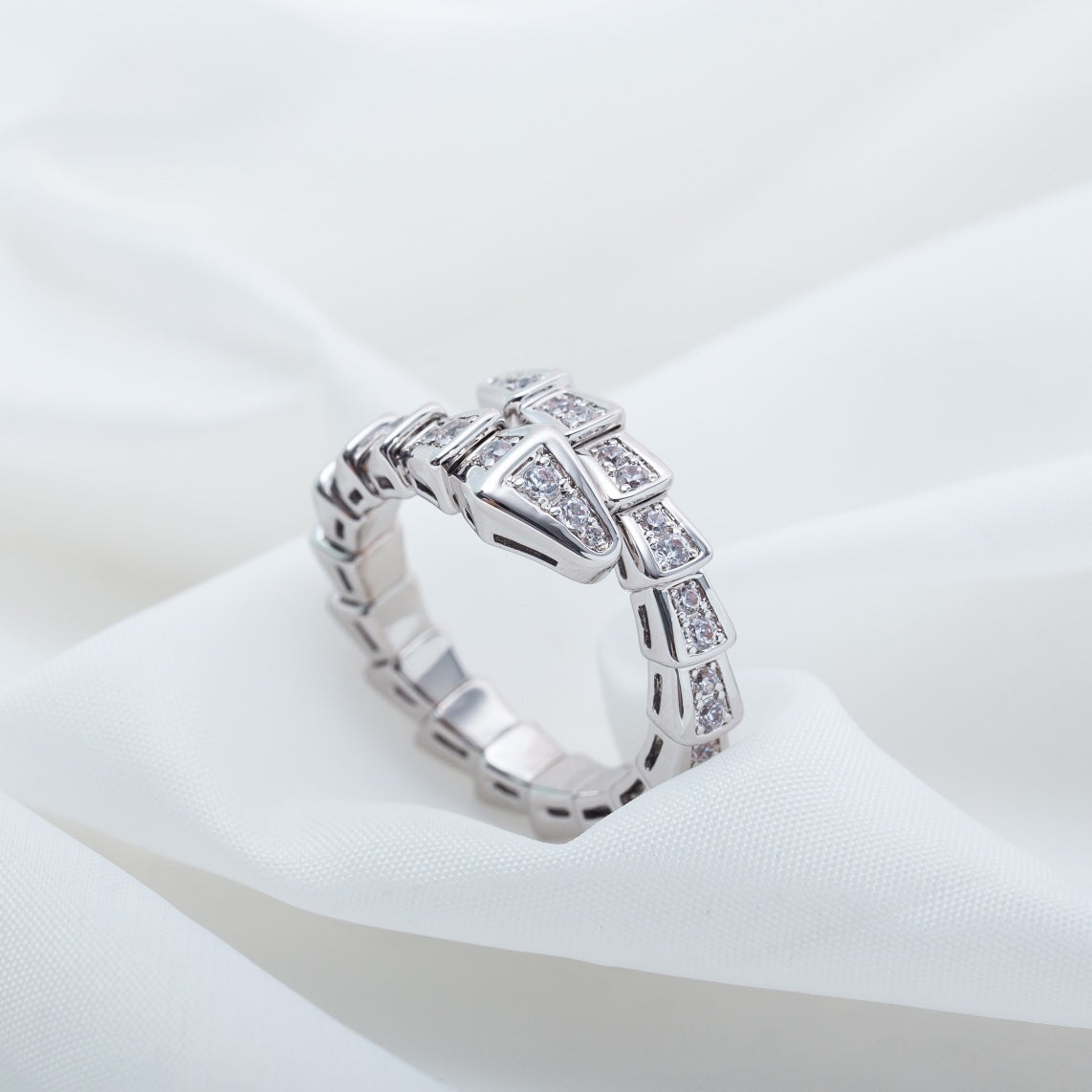 [ELAN LUXE]SERPENTI RING SILVER DIAMOND PAVED 4MM