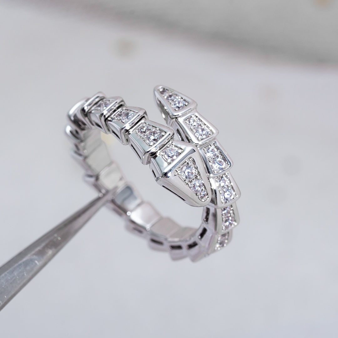 [ELAN LUXE]SERPENTI RING SILVER DIAMOND PAVED 4MM