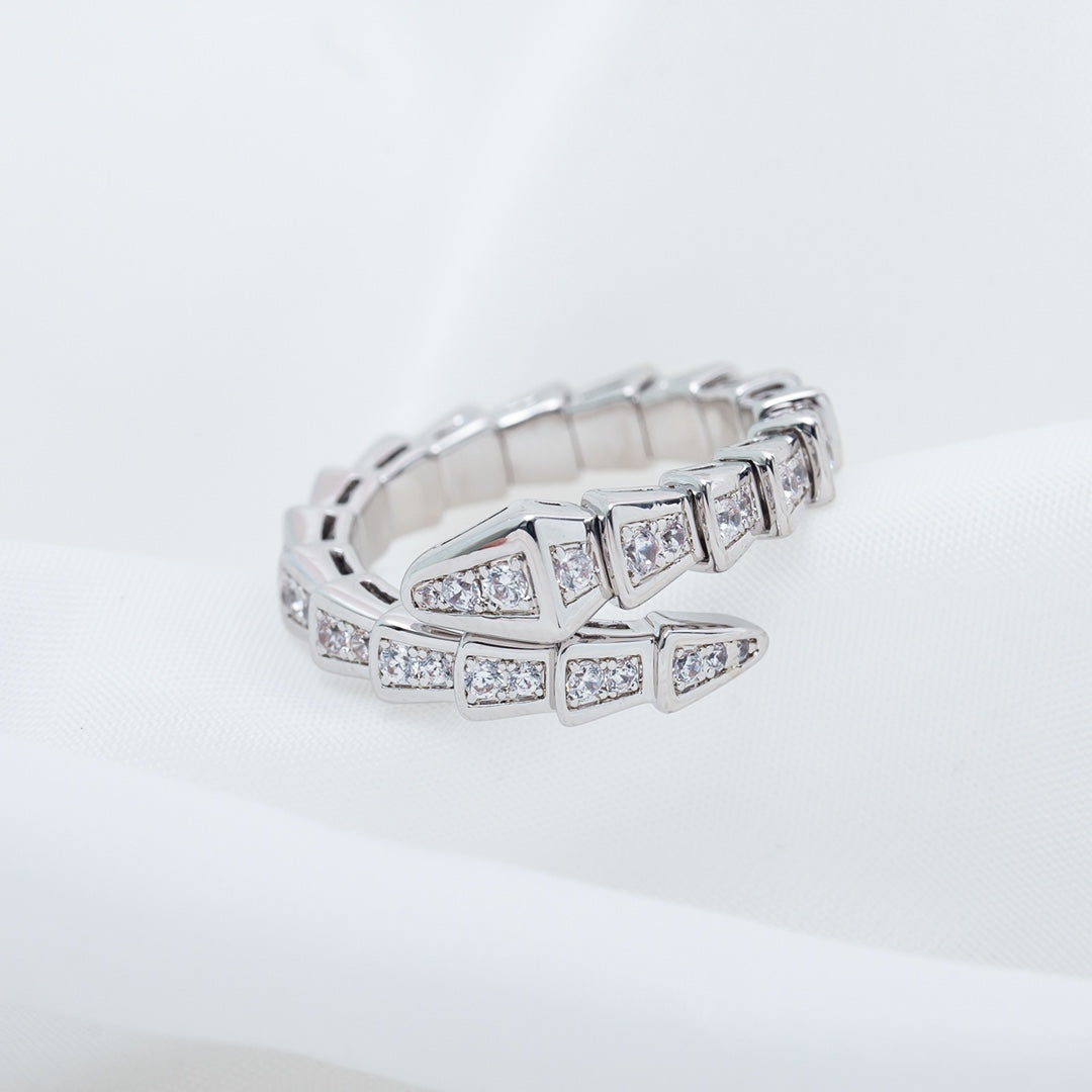 [ELAN LUXE]SERPENTI RING SILVER DIAMOND PAVED 4MM