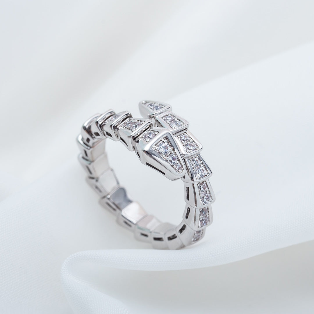 [ELAN LUXE]SERPENTI RING SILVER DIAMOND PAVED 4MM