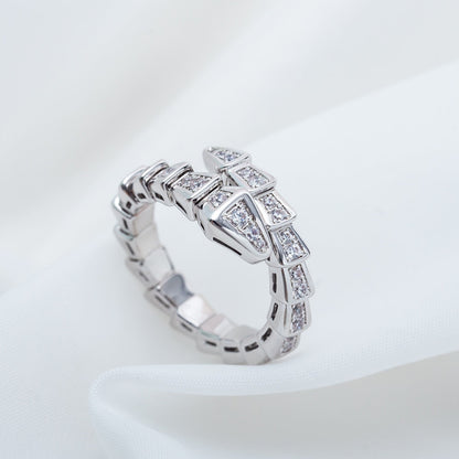 [ELAN LUXE]SERPENTI RING SILVER DIAMOND PAVED 4MM