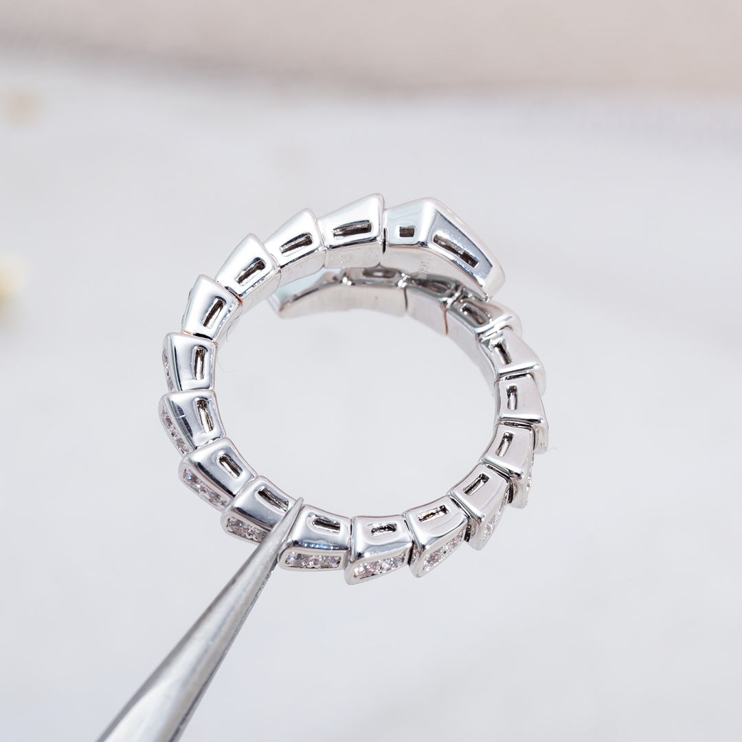 [ELAN LUXE]SERPENTI RING SILVER DIAMOND PAVED 4MM