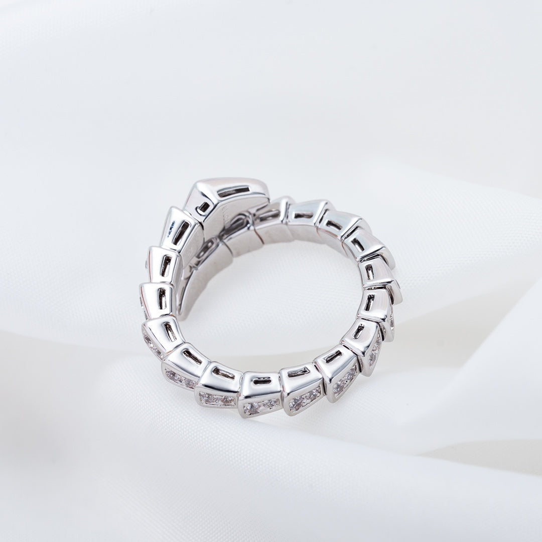 [ELAN LUXE]SERPENTI RING SILVER DIAMOND PAVED 4MM