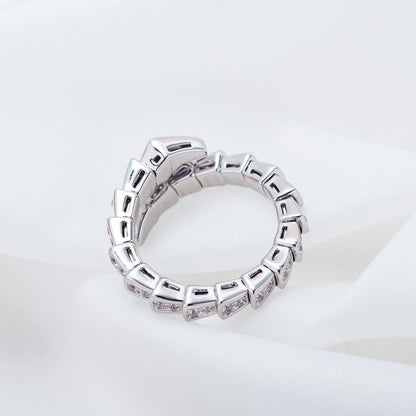 [ELAN LUXE]SERPENTI RING SILVER DIAMOND PAVED 4MM