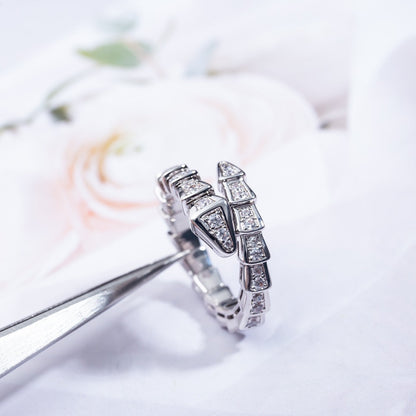 [ELAN LUXE]SERPENTI RING SILVER DIAMOND PAVED 4MM