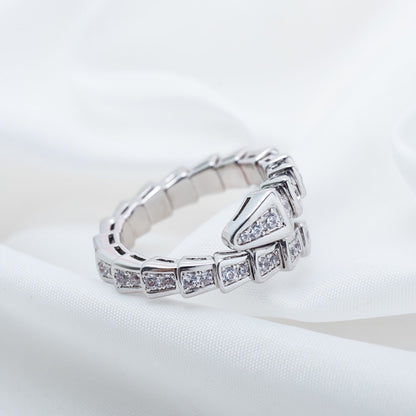 [ELAN LUXE]SERPENTI RING SILVER DIAMOND PAVED 4MM