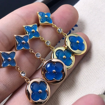 [ELAN LUXE]STAR AND SUN AGATE DIAMOND EARRINGS
